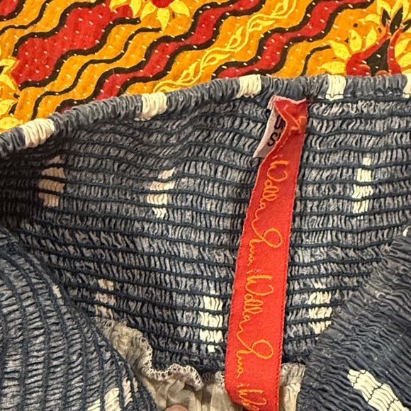 Polka Dot Navy Layered Skirt - Picture 5 of 6